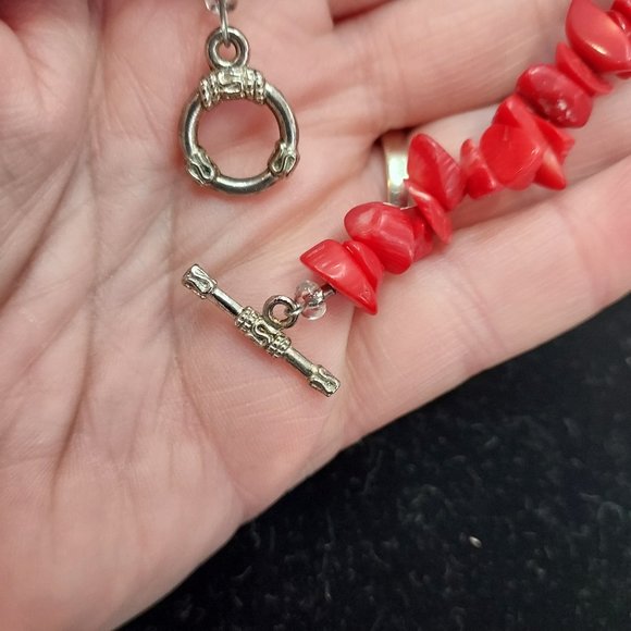 Two faux turquoise & coral Bracelets - Picture 10 of 12